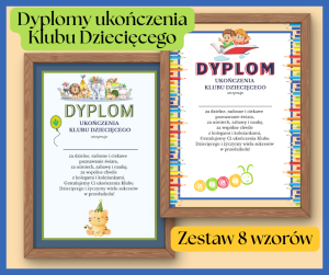 Dyplomy ukończenia Klubu Dziecięcego - zestaw 