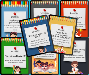 Karty motywacyjne na każdy miesiąc