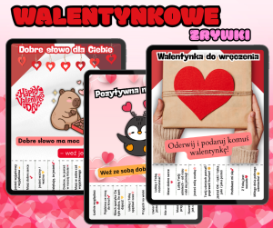 Walentynkowe zrywki – plakaty z dobrym słowem do odrywania (3 plakaty PDF)
