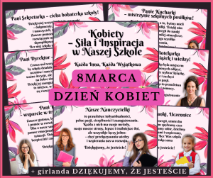 Gazetka szkolna na Dzień Kobiet – podziękowania dla wszystkich kobiet w szkole (PDF)