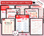 Walentynkowe karty pracy z matematyki – klasy 1-3;       14  kart na 14 lutego