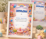 Dyplom urodzinowy dla maluszka -Gratulacje, masz już roczek !