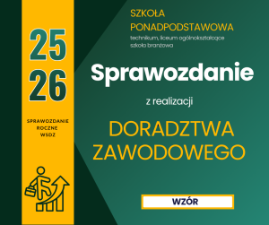 Sprawozdanie DORADZTWO ZAWODOWE  Szkoła  Ponadpodstawowa + DYPLOM GRATIS