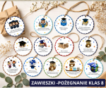 Pożegnanie klasy 8 – zawieszki z cytatami (30 wzorów) - Bileciki do upominków szkolnych